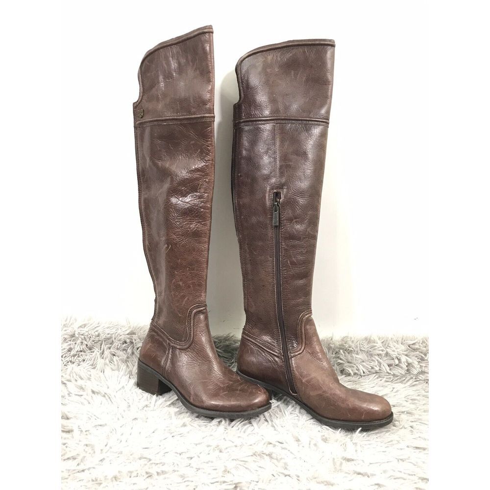 VINCE CAMUTO BALDWIN‎ brown leather over knee high boots sz 5.5 $248